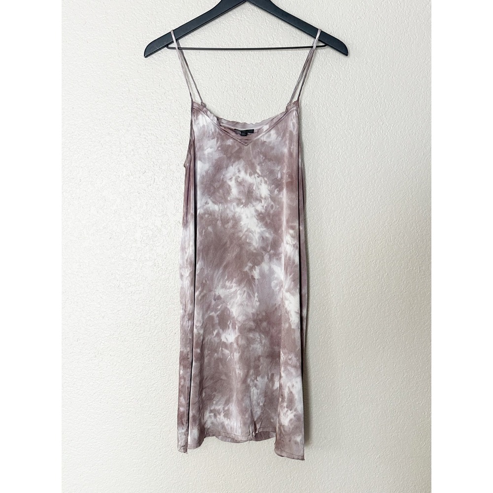 ATM Anthony Thomas Melillo 100% Silk Tie Dye Slip Mini Dress Mushroom Size S - Picture 2 of 8